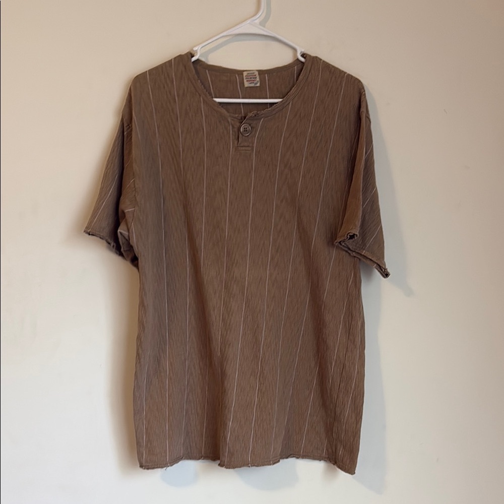 Men's Brown Striped Shirt